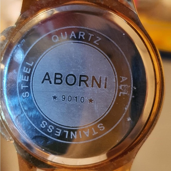 Meriots Aborini 9010 Rose Gold Rhinestone Spinning Flower Leather Women's Watch - Picture 3 of 3